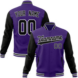 Custom Purple & Black Solid Color Varsity Jacket JA01240607CK465