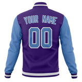 Custom Purple & Light-Blue Solid Color Varsity Jacket JA01240607CK466