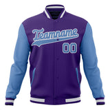 Custom Purple & Light-Blue Solid Color Varsity Jacket JA01240607CK466