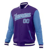 Custom Purple & Light-Blue Solid Color Varsity Jacket JA01240607CK466