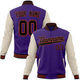 Custom Purple & White Solid Color Varsity Jacket JA01240607CK467