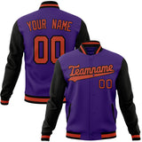 Custom Purple & Black Solid Color Varsity Jacket