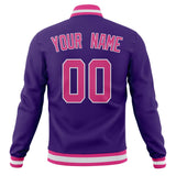 Custom Purple & Pink Solid Color Varsity Jacket JA01240607CK469