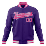 Custom Purple & Pink Solid Color Varsity Jacket JA01240607CK469