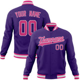 Custom Purple & Pink Solid Color Varsity Jacket JA01240607CK469