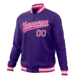 Custom Purple & Pink Solid Color Varsity Jacket JA01240607CK469