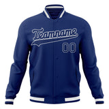 Custom Royal & White Solid Color Varsity Jacket JA01240607CK511