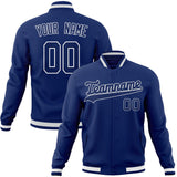 Custom Royal & White Solid Color Varsity Jacket JA01240607CK511