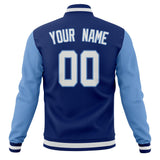 Custom Royal & Light-Blue Solid Color Varsity Jacket JA01240607CK512