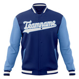 Custom Royal & Light-Blue Solid Color Varsity Jacket JA01240607CK512