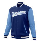 Custom Royal & Light-Blue Solid Color Varsity Jacket JA01240607CK512