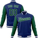 Custom Royal & Kelly-Green Solid Color Varsity Jacket