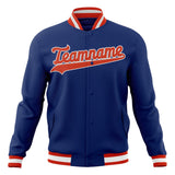 Custom Royal & Orange Solid Color Varsity Jacket JA01240607CK514