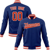 Custom Royal & Orange Solid Color Varsity Jacket JA01240607CK514