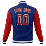 Custom Royal & Red Solid Color Varsity Jacket JA01240607CK515