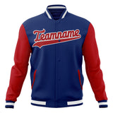 Custom Royal & Red Solid Color Varsity Jacket JA01240607CK515