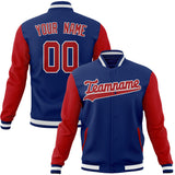 Custom Royal & Red Solid Color Varsity Jacket JA01240607CK515