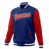 Custom Royal & Red Solid Color Varsity Jacket JA01240607CK515