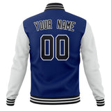 Custom Royal & White Solid Color Varsity Jacket JA01240607CK516