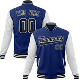 Custom Royal & White Solid Color Varsity Jacket JA01240607CK516