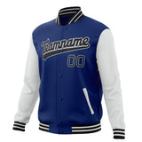 Custom Royal & White Solid Color Varsity Jacket JA01240607CK516