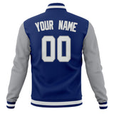 Custom Royal & Gray Solid Color Varsity Jacket JA01240607CK517