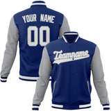 Custom Royal & Gray Solid Color Varsity Jacket JA01240607CK517