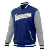 Custom Royal & Gray Solid Color Varsity Jacket JA01240607CK517