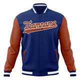 Custom Royal & Brown Solid Color Varsity Jacket JA01240607CK518