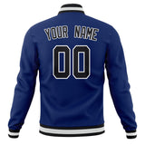 Custom Royal & Black Solid Color Varsity Jacket JA01240607CK519