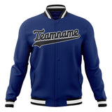 Custom Royal & Black Solid Color Varsity Jacket JA01240607CK519