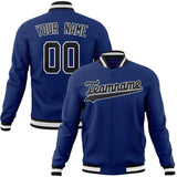 Custom Royal & Black Solid Color Varsity Jacket JA01240607CK519