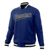 Custom Royal & Black Solid Color Varsity Jacket JA01240607CK519