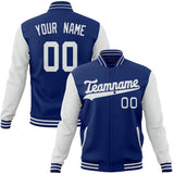 Custom Royal & White Solid Color Varsity Jacket JA01240607CK521