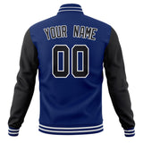 Custom Royal & Black Solid Color Varsity Jacket JA01240607CK523