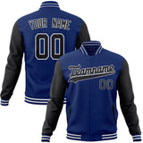 Custom Royal & Black Solid Color Varsity Jacket