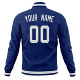 Custom Royal & White Solid Color Varsity Jacket JA01240607CK524