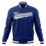 Custom Royal & White Solid Color Varsity Jacket JA01240607CK524