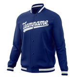 Custom Royal & White Solid Color Varsity Jacket JA01240607CK524