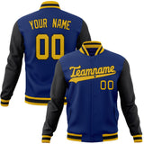 Custom Royal & Black Solid Color Varsity Jacket