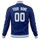 Custom Royal & White Solid Color Varsity Jacket JA01240607CK526