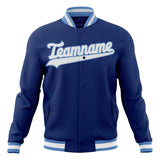 Custom Royal & White Solid Color Varsity Jacket JA01240607CK526