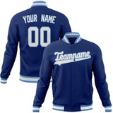 Custom Royal & White Solid Color Varsity Jacket JA01240607CK526