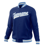 Custom Royal & White Solid Color Varsity Jacket JA01240607CK526