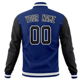 Custom Royal & Black Solid Color Varsity Jacket JA01240607CK527