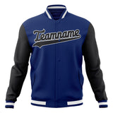 Custom Royal & Black Solid Color Varsity Jacket JA01240607CK527