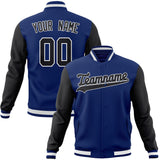 Custom Royal & Black Solid Color Varsity Jacket JA01240607CK527