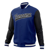 Custom Royal & Black Solid Color Varsity Jacket JA01240607CK527