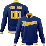 Custom Royal & Gold Solid Color Varsity Jacket