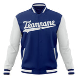 Custom Royal & White Solid Color Varsity Jacket JA01240607CK529